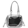 Y2K Cool Hot Ita Shoulder Bag Harajuku Girls Gothic Chain Transparent Tote Bag Large Capacity Crossbody Bag DIY Display Handbags