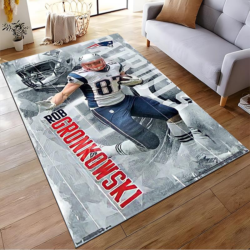 "American Football Player Sports Rug Decor Non-slip rug suitable for living room and bedroom sofas."