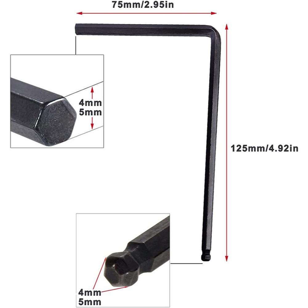 13Pcs Guitar Allen Wrench Set 4mm 5mm Ball End Truss Rod Wrench 7mm 8mm Truss Rod Hex Box Wrenches for Guitar Neck Bridge Screw