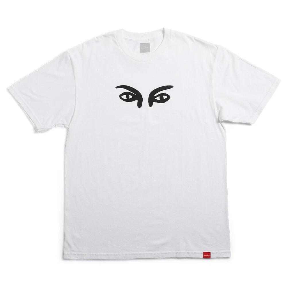 Chocolate Skateboards Geoff McFetridge Drips Eyes Skate blue, white skate tshirt 2XL