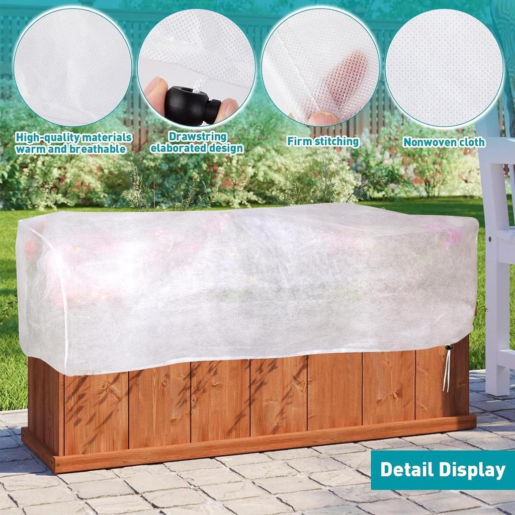 Raised Bed Plant Cover Raised Bed Bird Netting Barrier Screen With Drawstring Freeze Protection Frost Mesh Barrier Screen For