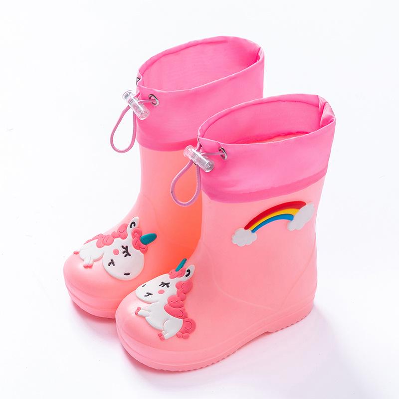Kinder Einhorn Gummistiefel: Kleinkind & Baby 1-7 Jahre, Rutschfeste Wasserdichte Cartoon-Schuhe