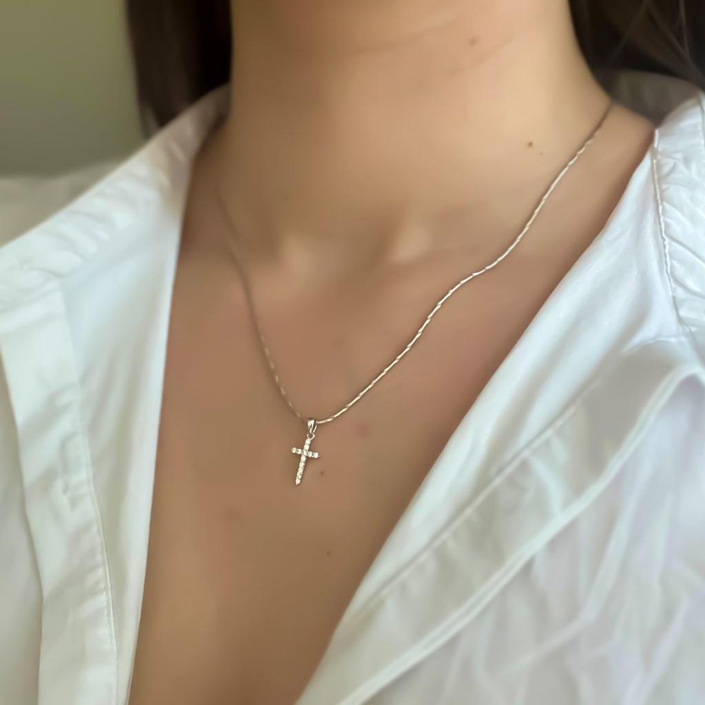 Silver Cross with Cubic Zirkonia (2143994)