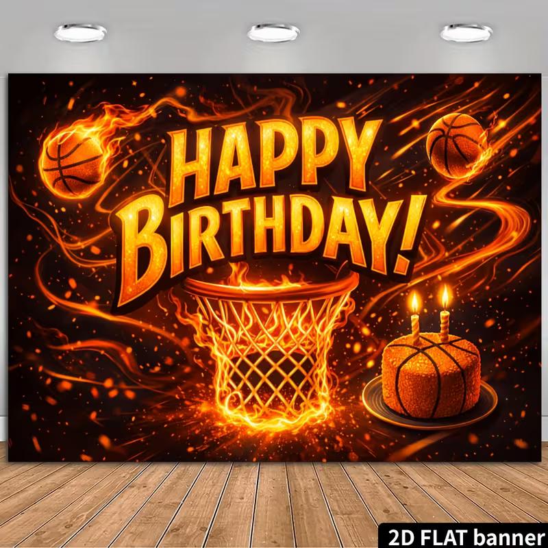 2D Flame Sports Teen Birthday Decor Background Tapestry