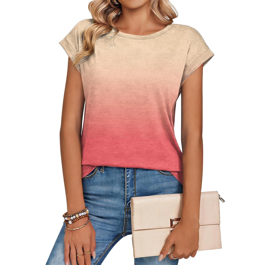 Women's Loose-Fit Fashionable Casual Retro Print T-Shirt