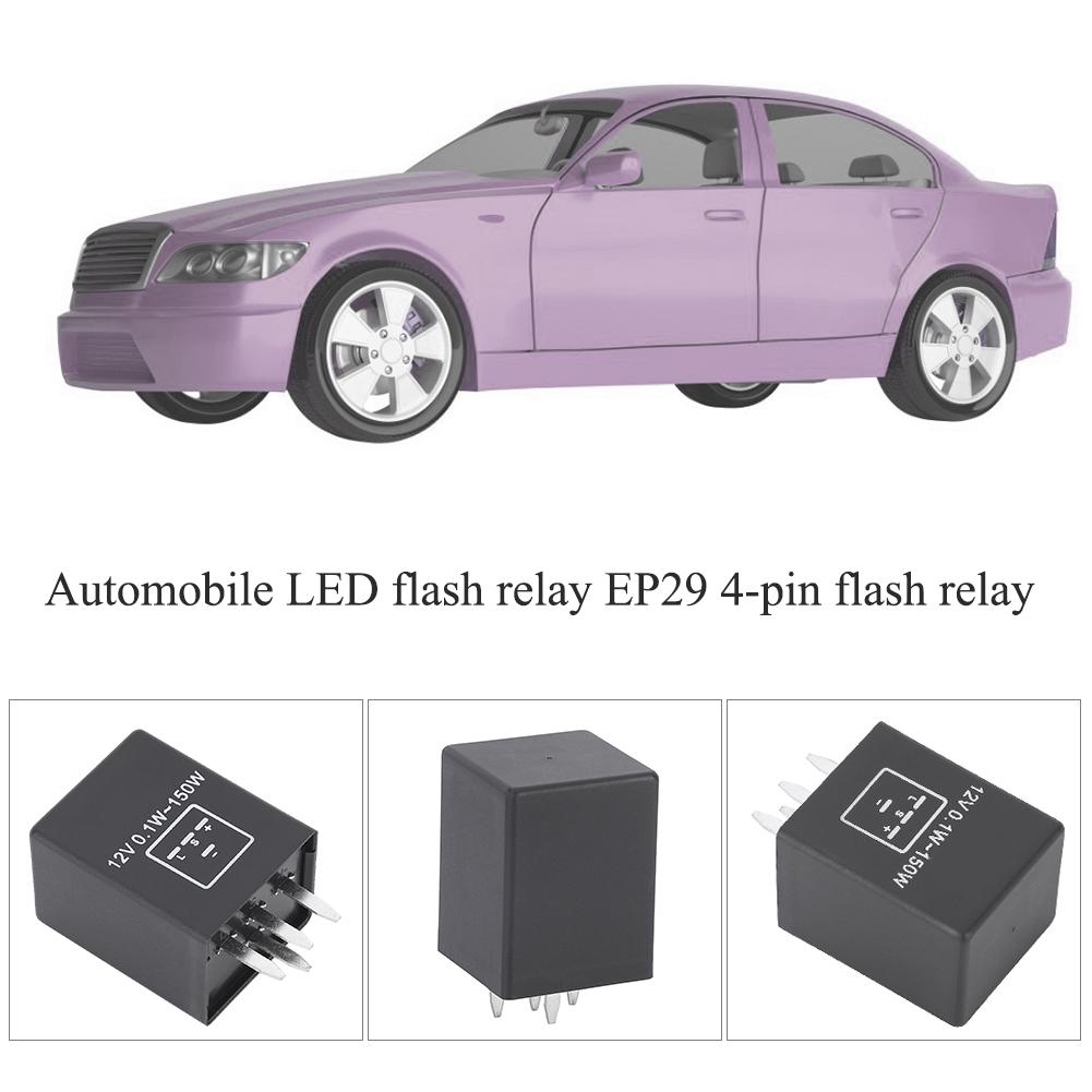 Releu LED Intermitent Auto EP29 4 Pini din Plastic Impermeabil Rezistent la Praf Durabil 400 Ore de Funcționare