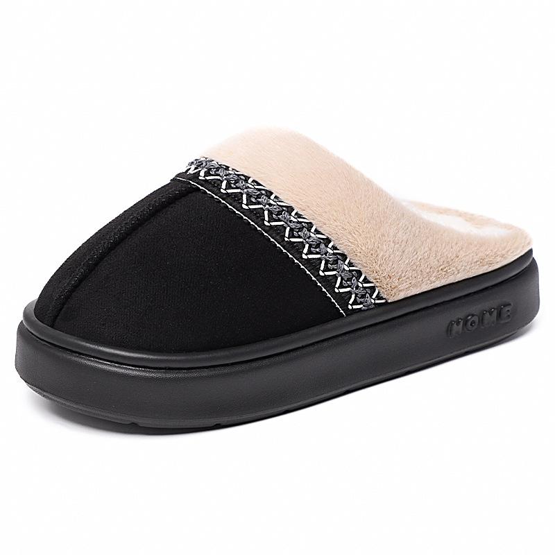 Women's fashion versatile warm padded lining snow boots comfortable soft elastic thick sole cushion waterproof non-slip cotton shoes slippers