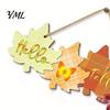 Rustic Thanksgiving Door Decor Autumn Welcome Sign with Hanging Rope for Front Door, Maple Leaf Shape Wood Autumnal Entryway Signage Pumpkin