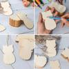 10pcs Unfinished Wooden Cat Cutouts With Holes Blank Natural Cartoon Tags Ornaments Pendants DIY Arts Crafts Party Decorations