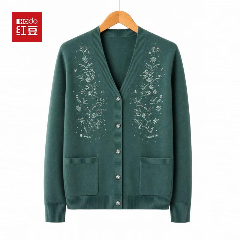 Hodo Women's Floral V-Neck Knit Cardigan