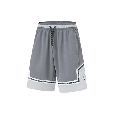 Li Ning Wade Series Color Block Mid Rise Drawstring Straight Leg Sports Shorts Men Shorts Shadow-Gray Mist-Gray AAPU061-1