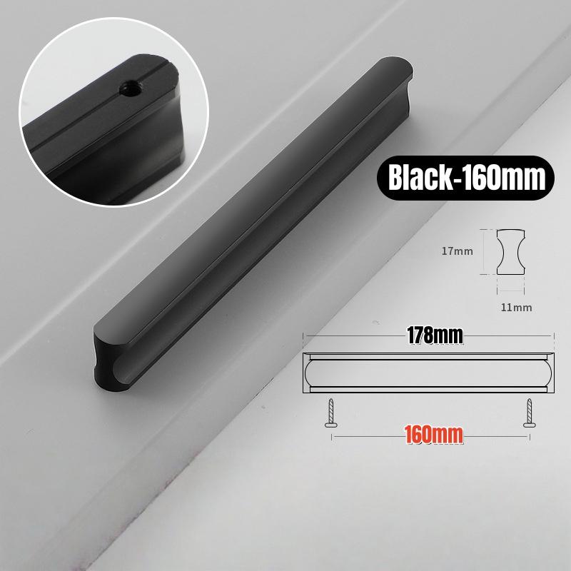 Modern Solid Aluminum Alloy Cabinet Handles with Screws,Simple Furniture Door Handle,Kitchen Cupboard Knob,Wardrobe Drawer Pulls