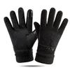 Men's Winter Cycling Pigskin Touchscreen Gloves