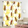 2pcs, 2D FLAT PRINTING Curtains (Without Rod) BeeHivePattern Popular Minimalist Curtains Polyester Easy Install Curtains