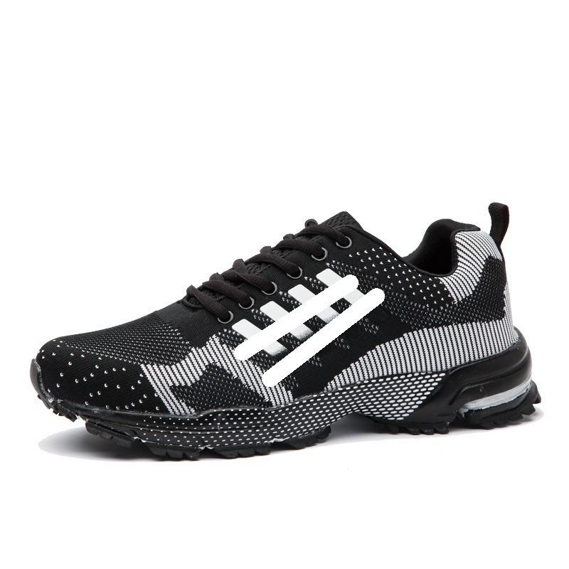 Autumn breathable sports large size couple running shoes lightweight flying line casual shoes