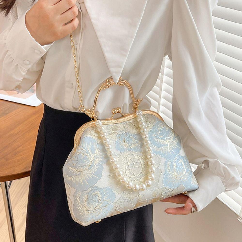 Жемчужная женская вечерняя сумка Элегантная сумка-ракушка Ханфу Ретро клатч Женщины Style1