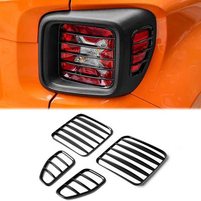 Tail Light Lamp Covers Blinds ABS Rear Taillight Guard for Jeep Renegade 2016 2017 2018   , Black