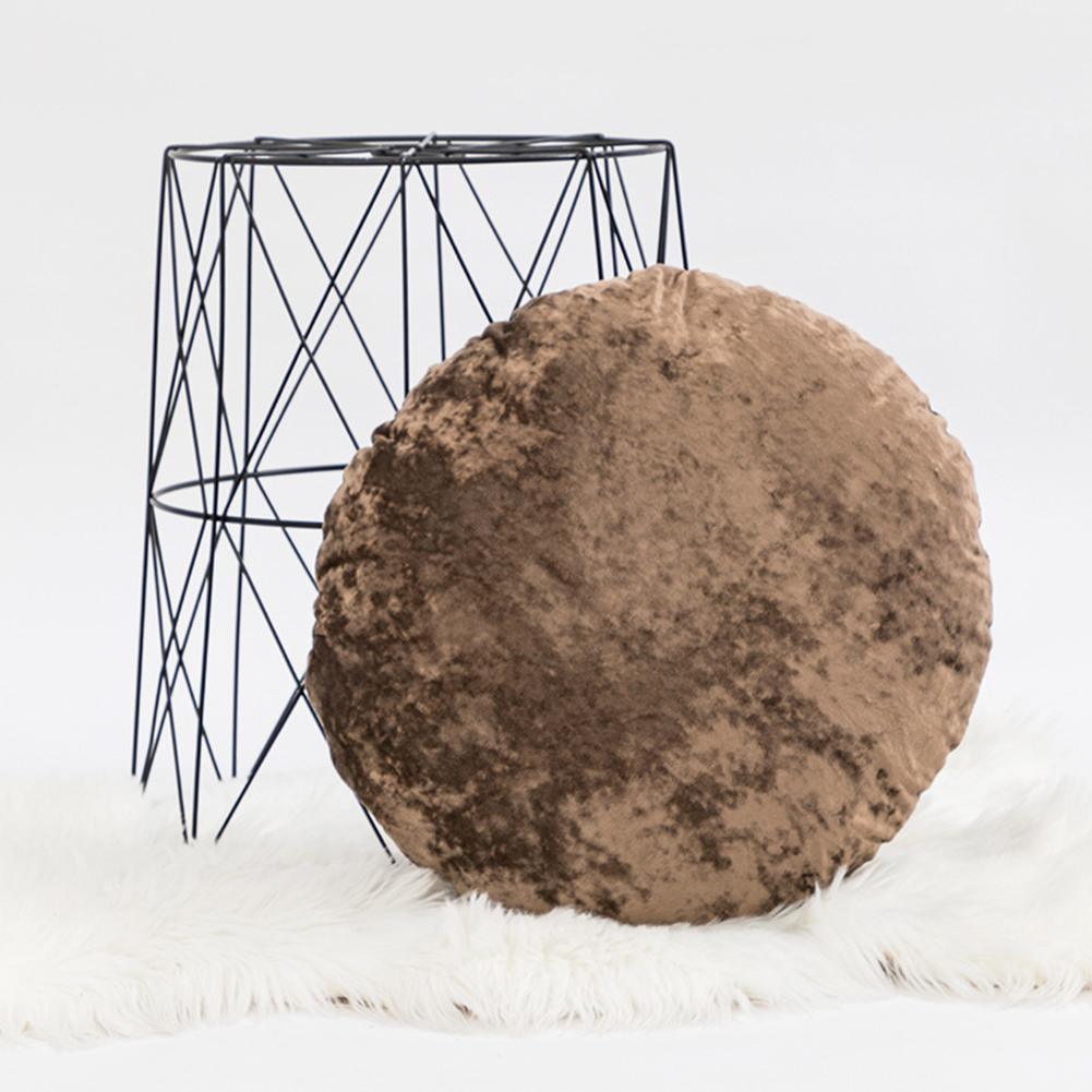 

1 шт. серия Nuan, современные однотонные бархатные круглые чехлы для диванных подушек, наволочка для офиса, домашнего декора Diameter 38cm коричневый