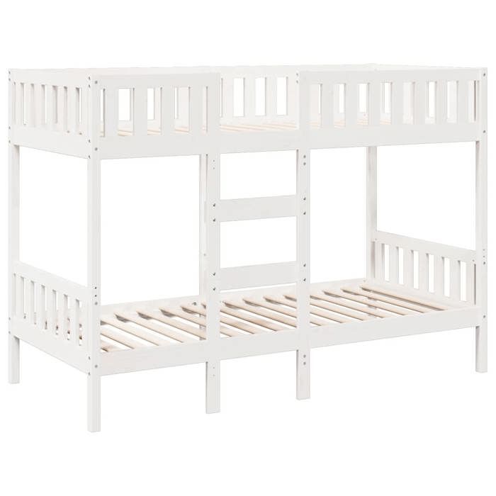 VidaXL Lit superposé Blanc 90x190 cm Bois de pin massif, cadre de lit superposé bas, meubles de chambre à coucher, cadre de 3308605