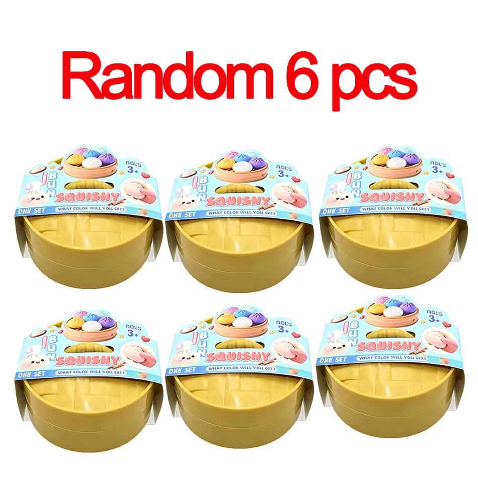 Waterparel Dumpling Squishies Schattig Kleurrijk Broodje Speelgoed Langzaam Rijzend Stressverlichter Fidget Speelgoed voor Kinderen Volwassenen Anti-Angst Cadeau