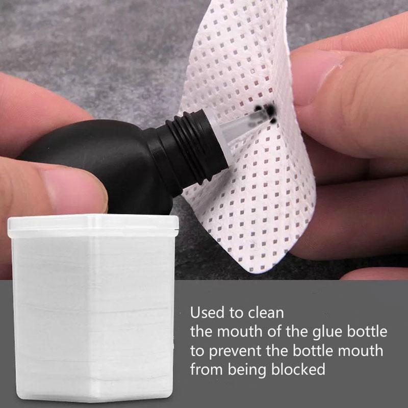 200Pcs Lint-Free Paper Cotton Wipes Eyelash Extension Glue Remover Pads Lashes Grafting Cleaning Glue Mouth Wipe Makeup Tool