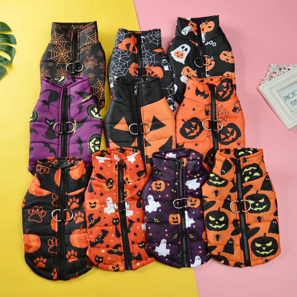 Halloween Hund Lustige Kleidung Haustier Kürbis Element Jacke Festival Cosplay Outfits für Kleine Mittlere Hunde Katzen Schnauzer Chihuahua
