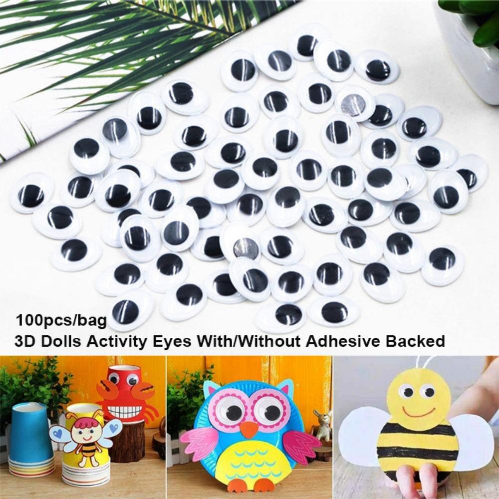 100pcs/bag Plastic Dolls Activity Eyes 3D Kindergarten Handmade Dolls Eyes Wiggling Moving Eyes