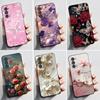 Hülle Für Motorola Edge 2021 Mode Schmetterling Blumen Weiches Silikon Handy Rückseite Abdeckung Für Moto Edge2021 Schutz Hülle Aus Schwarzem Tpu