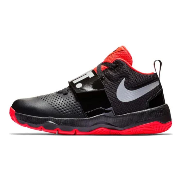 Nike Team Hustle D 8 GS Non-Slip Shock Absorption Low-Top Kids Basketball Shoes Kids sneaker Black Red White AQ9977-001