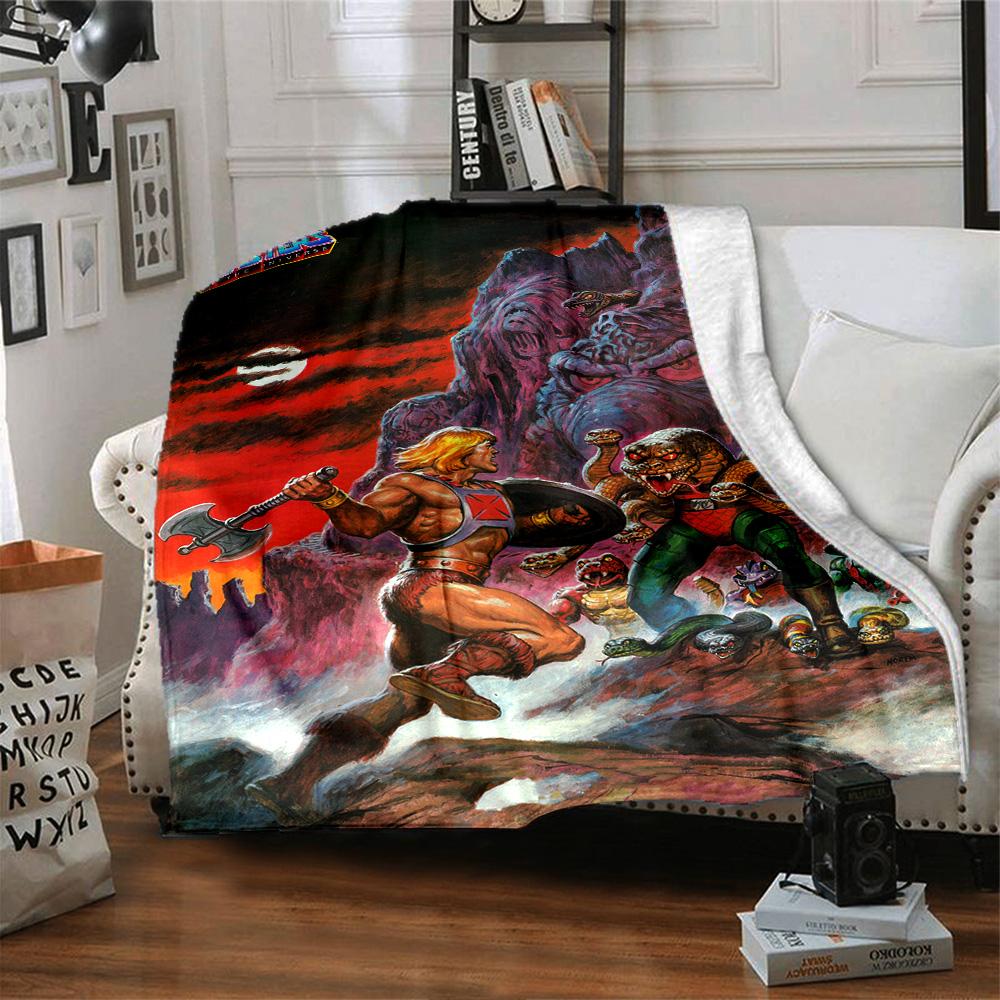 Heman Battle Cat Flannel Blanket Super Soft Warm Cozy Blanket For Sofa Bed Office Travel Allseason Home Decor Gift