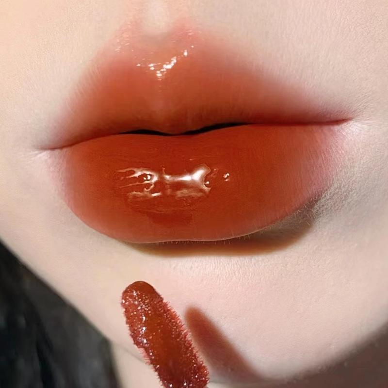 HERORANGE Double-Ended Lip Gloss & Glaze - Cinnamon Milk Tea, Transparent Nude, Mirror Effect