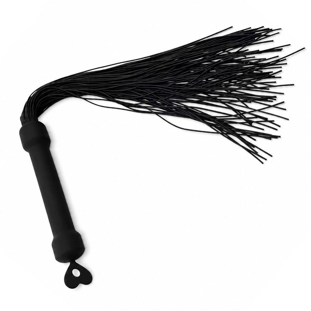 Soft Silicone Spanking Flogger - Full Body Silicone Whip with Heart Ring Handle for Adult Couples Play