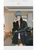 Women's Black Spliced Leather Jacket - Korean Style, Loose Fit, College Style, Short Suit for Spring & Autumn 2024