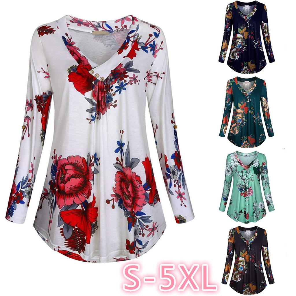 Plus Size Long Sleeve Distressed Printed Rayon Pullover Top