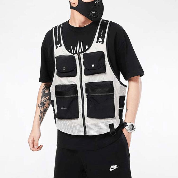 Nike Vests Men's White Collarless Moderate Workwear DA0500-072