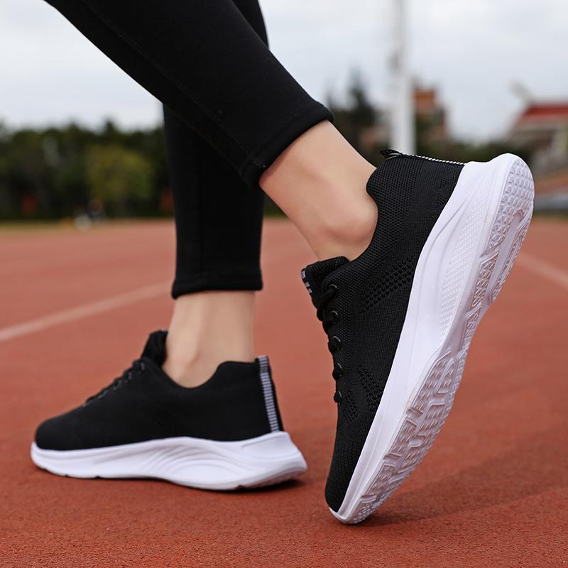 Women's Flying Woven Running Shoes Spring and Summer Low Cut Lightweight Breathable Mesh Casual Sports Shoes
