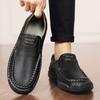 Large size men's shoes 2025 new handmade leather loafers men's one-pedal soft-soled beanie shoes 464748