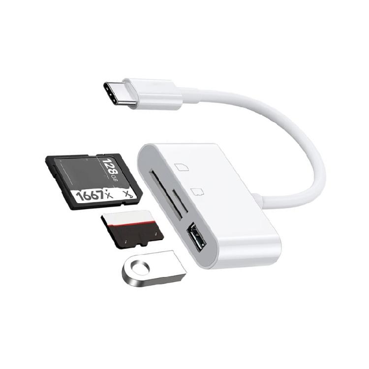 USB C to TF Card Reader Converters Fast Data Transfer PVC Texture Card Adapters Suitable for Tablets Phones Computers