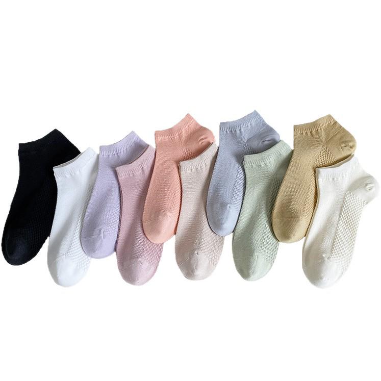 Damskie niskie skarpetki siateczkowe do masażu - Antybakteryjne, odporne na zapachy, cienkie skarpetki do kostki na wiosnę/lato, wszechstronny jednolity kolor do sportu.