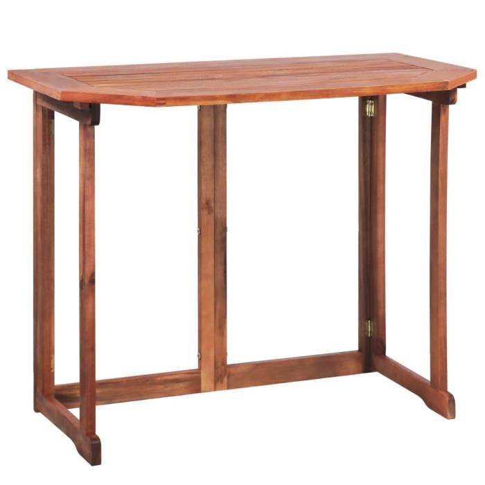 Table de bistro - vidaXL - 90x50x75 cm - Bois d'acacia massif - Pliable - Extérieur