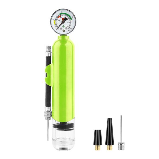 

Шариковый насос с манометром Спортивный шариковый насос двойного действия с игольчатым ручным насосом для надувания воздуха для баскетбола, футбола, футбола зелёный
