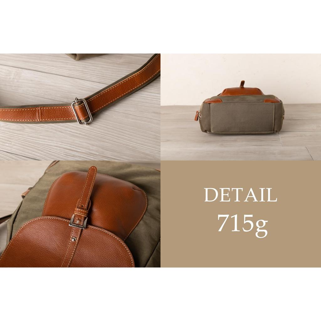 [IMAI BAG od 1977] [GENOVA] Plecak ze skóry naturalnej i nylonu, Wyprodukowano w Japonii, Damski, Skóra bydlęca, Imai Bag 2634 (CHO×ORN)