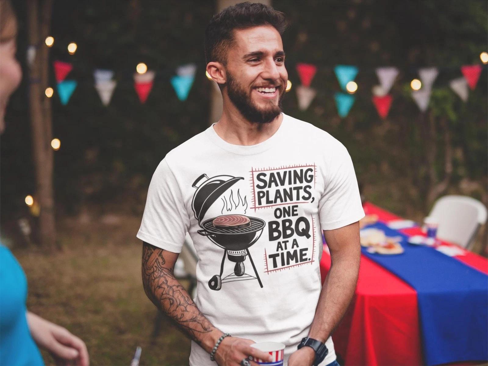 

Saving Plans One BBQ at a Time T-T-shirt • Funny Griller T-shirt for Dad • Barbecue 3XL