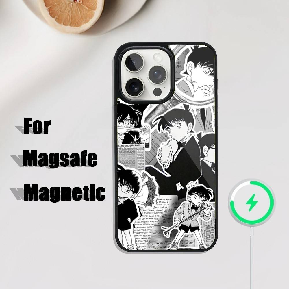 

D-Detective C-Conan Phone Case For iPhone 17,16,15,14,13,12,11,Pro,Max,Plus,Mini,SE4,E Magnetic Magsafe Wireless Charging iPhone15pro