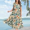 Women's Casual Loose Bohemian Floral Print Short Sleeve Dress