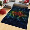 Abstract Geometric Polygon Print Area Rug Gradient Red Blue Black Floor Mat for Modern Home Decor
