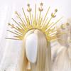 Formelles Kopfstück Kirche Stachelkrone Stirnband Frauen Party Dekorative Krone Vintage Halloween Requisiten Barock Haarreif