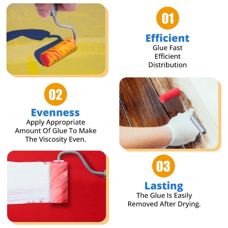 Silicone Roller Brush with Tray Even Application Roller Set Renovations for Smooth Paint Application Wall Ceilings