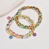 Pink Purple Blue Small Flower Pendant Anklets For Women Rainbow Beads Foot Chain Beach Jewelry Ankle Bracelet Summer Accessories