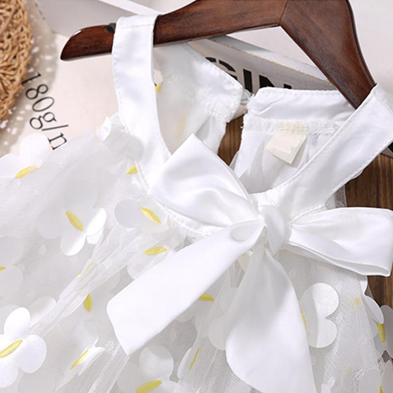 Summer Girl Mesh Princess Dress New Kids Sleeveless Butterfly Cake Dresses Elegant Girls Clothes Birthday Wedding Dress